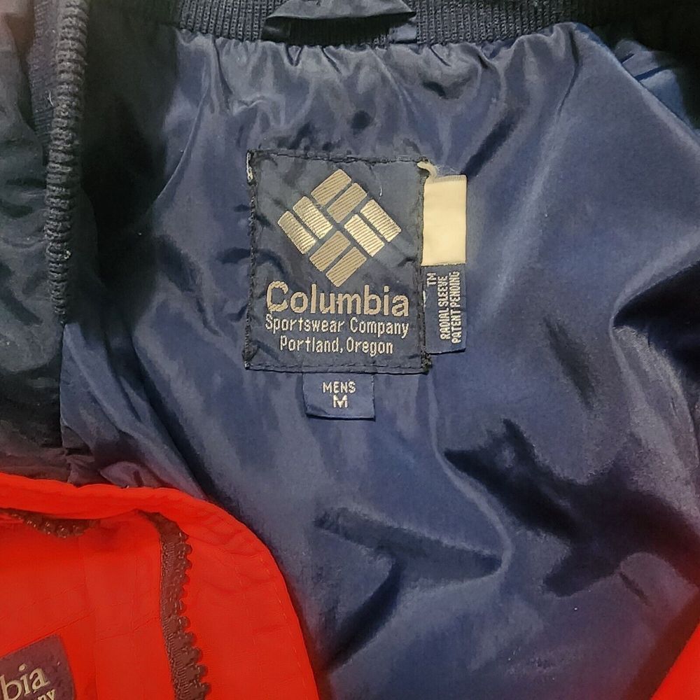 Vintage‎ COLUMBIA Ski Jacket Full Zip Outer Liner Only Red Radial Sleeve Coat M